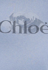 Chloé Logo Print T-shirt Blue CH25WJH03198433_Ceylanblue_38330990
