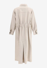 Brunello Cucinelli Belted Wool Long Coat Cream MD5919945PC108_Beige_29841958