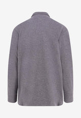 Bottega Veneta Intrecciato-Insert Polo Sweater 834334V5OA08813_DARK GREY MELANGE_29770137