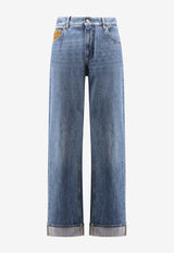Bottega Veneta Turn-Up Cuff Wide-Leg Jeans 831605V42W04715_mid blue_29770208