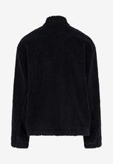 Balenciaga Faux Fur Zip-Up Jacket Black 850858TMQ261000_Black_38913516