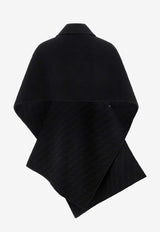 Fendi Asymmetrical Fleece Wool Cloak Black FF6144A5HDF1FL8_BLACK GREY_35307718