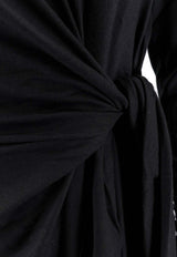 Hugo Boss Knotted Midi Dress Black 50547821001_Black_30893639