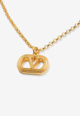 Valentino Ovalette VLogo Chain Necklace Gold 7W0J0Y79METL01_Golden_30005308