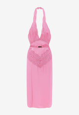 Gucci Lace-Trimmed Halterneck Silk Satin Dress Pink 839410XUAM65426_POWDER BLUSHY PINK_29853423