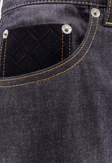 Bottega Veneta Turned-Up Cuffs Straight-Leg Jeans 831607V5SN04245_Blue_29770177