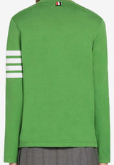 Thom Browne 4-bar Stripes Long-Sleeved T-shirt Green FJS103G07862_330