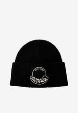 Moncler Logo Patch Ribbed Beanie Black K20913B00029M1242_999