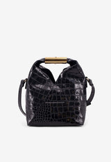MM6 Maison Margiela Japanese Shoulder Bag in Croc-Embossed Leather Black SB6WD0042P8650T8013_Black_30005171