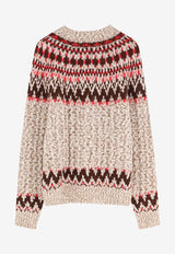 Moncler Grenoble Jacquard Knit Wool Blend Sweater Beige K20979C00003M7948F02_Beige_29845062