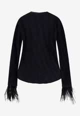 Hugo Boss Efedera Plisse Feathered Top Black 50548647001_Black_30893758
