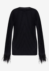 Hugo Boss Efedera Plisse Feathered Top Black 50548647001_Black_30893758