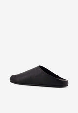 The Row Hudson Leather Relaxed Slippers Black F1705L636BLK_Black_29856069