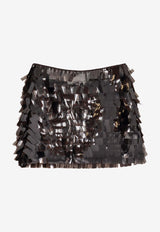 Staud Max Sequin Embellished Mini Skirt Brown R25F6126SQEART_Earthy Pink_35065967