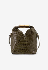 MM6 Maison Margiela Japanese Croc-Embossed Leather Top Handle Bag Olive SB6WD0042P8650T7415_Olive Drab_30005318