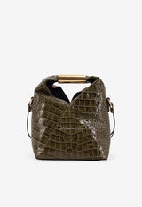 MM6 Maison Margiela Japanese Croc-Embossed Leather Top Handle Bag Olive SB6WD0042P8650T7415_Olive Drab_30005318