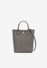 Longchamp XS Épure Grained Leather Crossbody Bag Gray 10269HYZ/R_LONG-P55