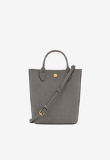 Longchamp XS Épure Grained Leather Crossbody Bag Gray 10269HYZ/R_LONG-P55