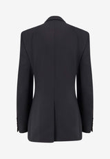 Balenciaga Single-Breasted Wool Blazer Black 850772TPT071038_White_39546617