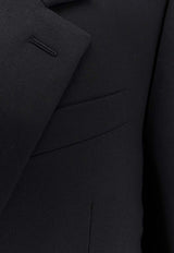 Balenciaga Single-Breasted Wool Blazer Black 850772TPT071038_White_39546617