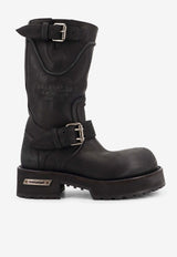 Balenciaga Venom Buckled Mid-Calf Boots Black 833585WCAL11080_BLACKSILVER_39546660