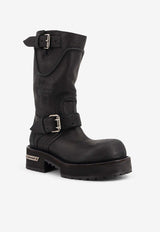 Balenciaga Venom Buckled Mid-Calf Boots Black 833585WCAL11080_BLACKSILVER_39546660