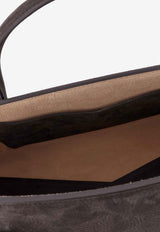 Alaïa Le Teckel Nubuck Leather Tote Bag Gray AA1S14042CA214840_Grey_30005062