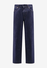 Stone Island Logo Patch Straight-Leg Jeans Blue K2S15J100005S00J7VJ201_Blue_30009578