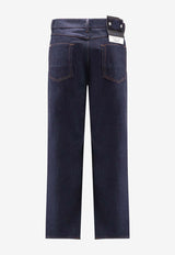 Stone Island Logo Patch Straight-Leg Jeans Blue K2S15J100005S00J7VJ201_Blue_30009578