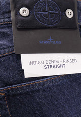 Stone Island Logo Patch Straight-Leg Jeans Blue K2S15J100005S00J7VJ201_Blue_30009578