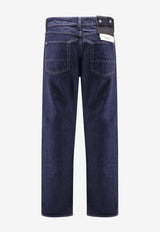 Stone Island Logo Patch Straight-Leg Jeans Blue K2S15J100008S0J13VJ200_Blue_30009322