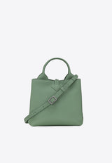 Longchamp Small Le Roseau Leather Top Handle Bag Green 10273HFP/R_LONG-M16