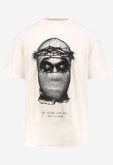 Ih Nom Uh Nit Crowned Mask Printed T-shirt White NUW25246081_OFFWHITE_35065742
