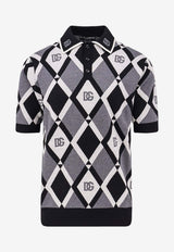 Dolce & Gabbana Geometric Print Polo T-shirt Gray GXZ15TJDVC9N0031_NERO/B.CO/GRIGIO_29847810
