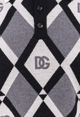 Dolce & Gabbana Geometric Print Polo T-shirt Gray GXZ15TJDVC9N0031_NERO/B.CO/GRIGIO_29847810