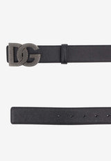 Dolce & Gabbana DG Logo Buckle Leather Belt Black BC4943AG6518B956_Black_29843435