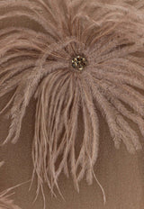 Staud Albee Feather-Embellished Mini Dress Beige R25F2214IDTRUF_Truffle_35065936