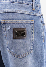 Dolce & Gabbana Logo Plaque Distressed Jeans Blue GYJCCDG8NH5S9001_VARIANTE ABBINATA_29842106