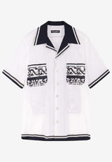 Dolce & Gabbana Majolica Print Short-Sleeved Shirt White G5NO5TFI5JGHX5DQ_MAIOLICA 3L NERO_29840831