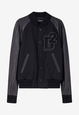 Dsquared2 Varsity Wool and Leather Bomber Black S74AM1613D35260900_Black_29843188