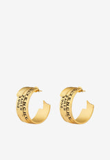 Givenchy Logo Tape Hoop Earrings Gold BF115FF003966_ANTIC GOLDEN_40028374