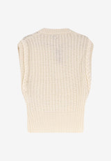 Hugo Boss Knitted Cropped Vest White 50549310118_OPEN WHITE_30893623