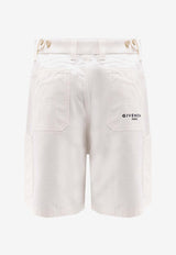 Givenchy Logo Embroidered Cargo Shorts White BM51PK5171100_White_40000062