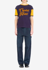 MM6 Maison Margiela Slogan Print T-shirt Purple S50GC0718S23988_384