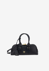 PINKO Medium Padlock Logo-Charm Shoulder Bag Black 105334A0QO_Z99V