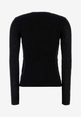 Ralph Lauren Julianna Cable Knit Logo Sweater Black 211971865005