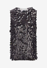 Niccolò Pasqualetti Canotta Sequined Top Black NP08T001SDST_B