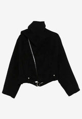 Rick Owens Scarf Flight Biker Jacket Black RO02E4793DDR_09