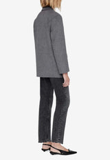Anine Bing Quinn Single-Breasted Blazer Gray A0110719_GRM5