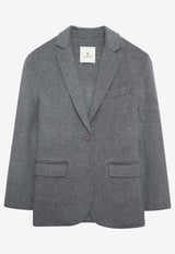 Anine Bing Quinn Single-Breasted Blazer Gray A0110719_GRM5